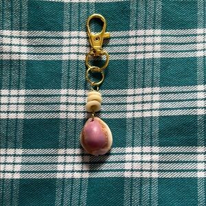Gold and Purple Shell Keychain